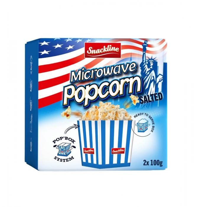 Köp Snackline Microwave Popcorn Salted 2-Pack 200g (BF: 2024-02-29) hos  Coopers Candy