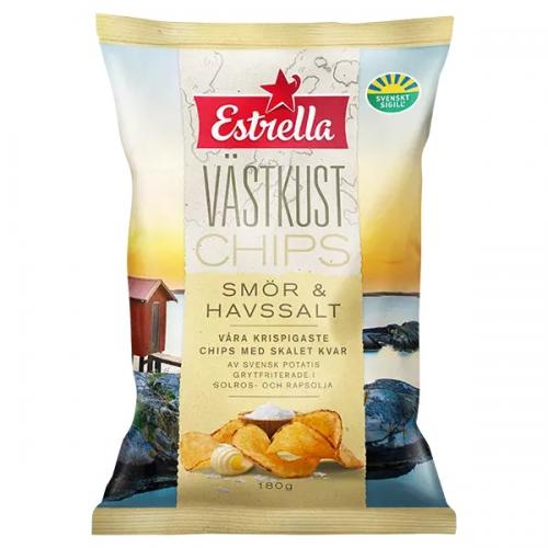 Estrella Vstkustchips Smr Havssalt 180g Coopers Candy