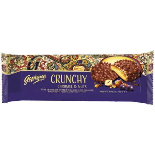 Goplana Crunchy Caramel & Nuts 140g (2024-07-21) Coopers Candy