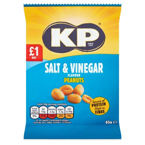 Köp Kp Salt & Vinegar Flavor Peanuts 65g (BF:17/07-2021) hos Coopers Candy