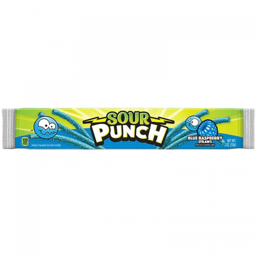 Sour Punch Straws Blue Raspberry 57g Coopers Candy