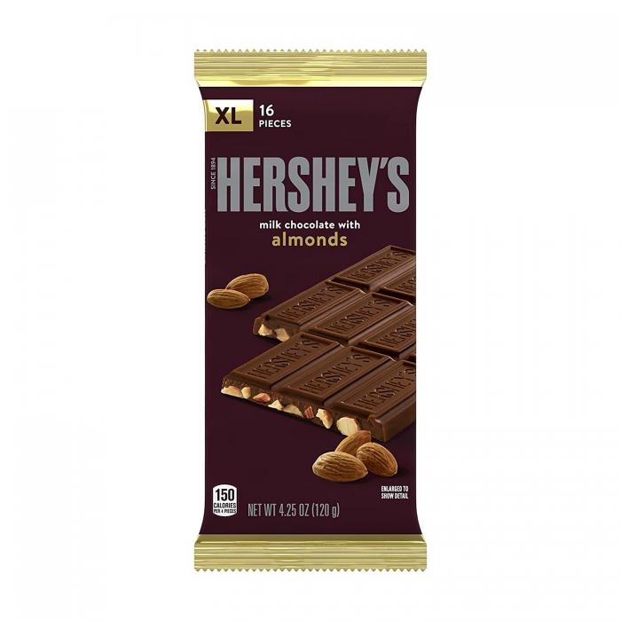 Köp Hersheys Milk Chocolate With Almonds Xl Bar 120g Bf 2023 11 30