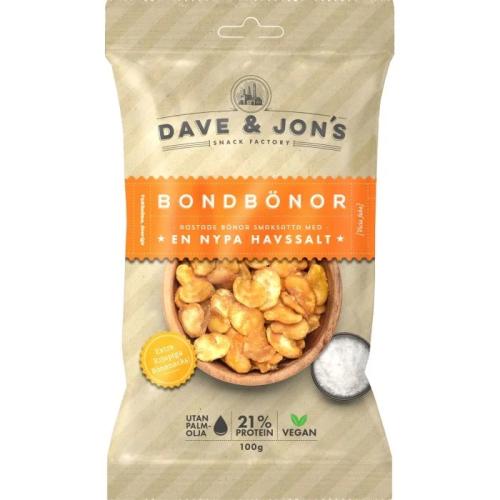 Dave & Jons Rostade Bondbönor Havssalt 100g Coopers Candy