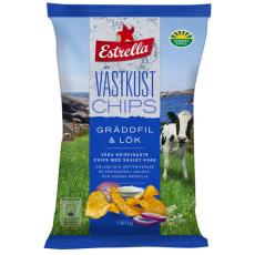 Estrella Västkustchips Gräddfil & Lök 180g(BF:2025-03-18) Coopers Candy