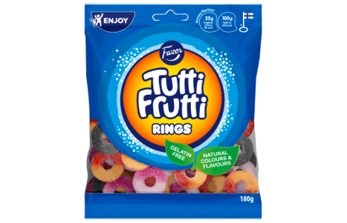 Fazer Tutti Frutti Rings 120g Coopers Candy