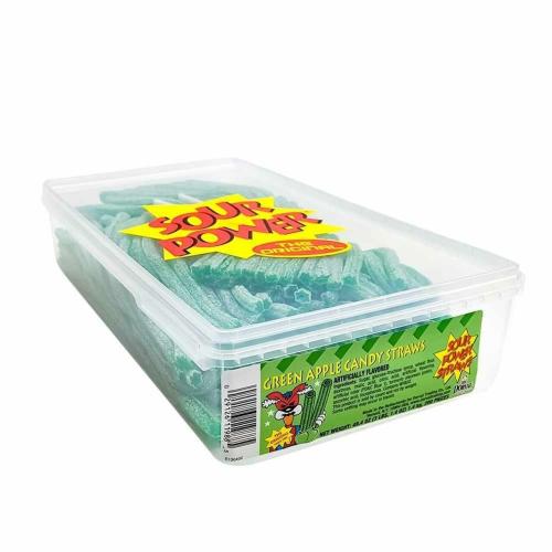 Dorval Sour Power Straws - Green Apple 1.4kg Coopers Candy