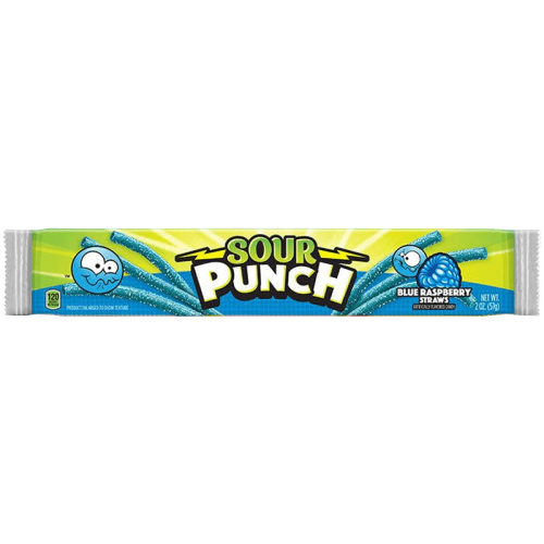 Sour Punch Straws Blue Raspberry 57g Coopers Candy