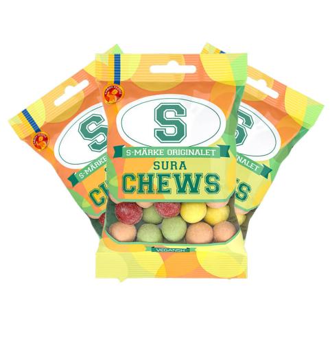 S-Märke Chews Sura 70g x 3st Coopers Candy