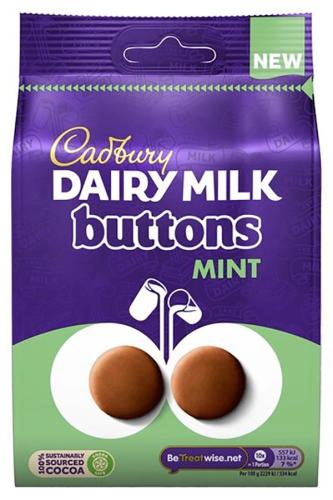 Dairy Milk Buttons Mint 102g Coopers Candy