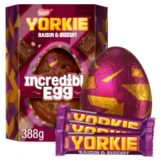 Yorkie Raisin & Biscuit Chocolate Incredible Egg 388g Coopers Candy