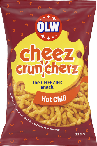 OLW Cheez Cruncherz Hot Chili 225g Coopers Candy