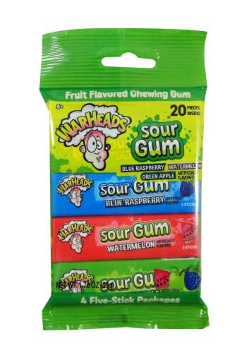 Warheads Sour Gum 4-pack 50g Coopers Candy