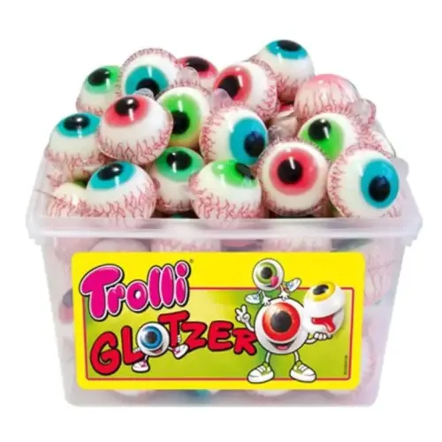 Köp Trolli Glotzer Eyeballs 19g x 60st (låda) hos Coopers Candy