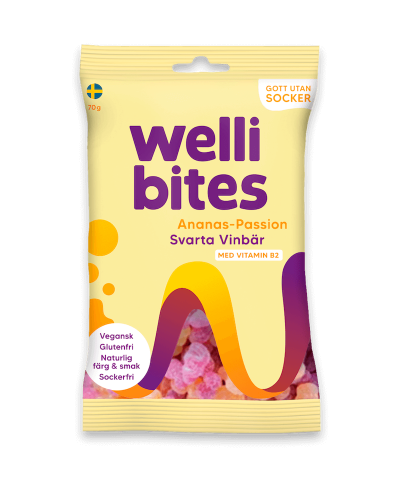 Wellibites Ananas-Passion & Svarta Vinbär 70g Coopers Candy