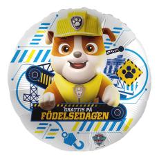 Folieballong Paw Patrol Rubble Grattis På Födelsedagen Coopers Candy