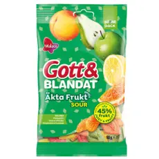 Malaco Gott & Blandat Äkta Frukt Sour 90g Coopers Candy