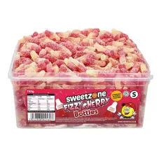 Sweetzone Tubs Fizzy Cherry Bottles 805g Coopers Candy