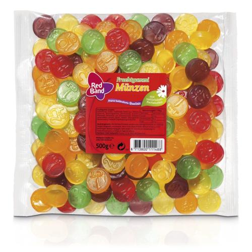 Red Band Fruchtgum Münzen 500g Coopers Candy