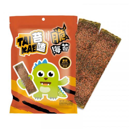 Taikae Crispy Seaweed Garlic Flavour 36g(BF:2024-07-06) Coopers Candy