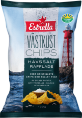 Estrella Västkustchips Havssalt Räfflade 180g Coopers Candy