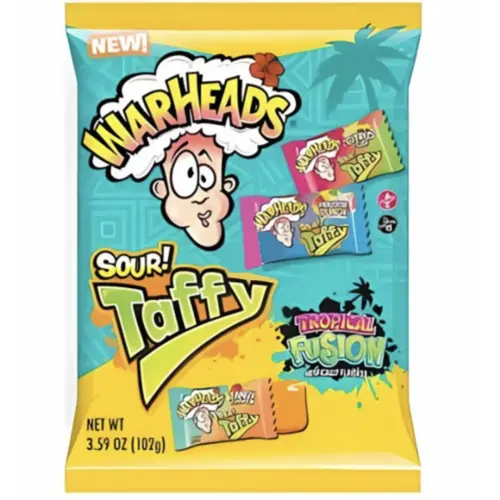 Warheads Sour Taffy Tropical Fusion 102g Coopers Candy