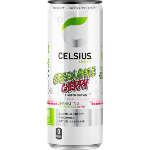 Celsius Green Apple Cherry 355ml Coopers Candy