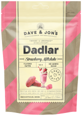 Dave & Jons Dadlar Strawberry Milkshake 125g Coopers Candy