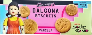 Yummers Squid Game Dalgona Biscuit Vanilla 140g Coopers Candy