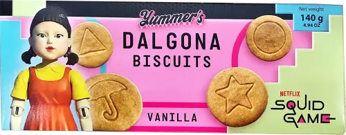 Yummers Squid Game Dalgona Biscuit Vanilla 140g Coopers Candy