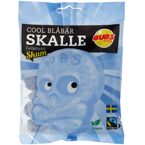 Bubs Blåbär Skalle Skum 90g Coopers Candy