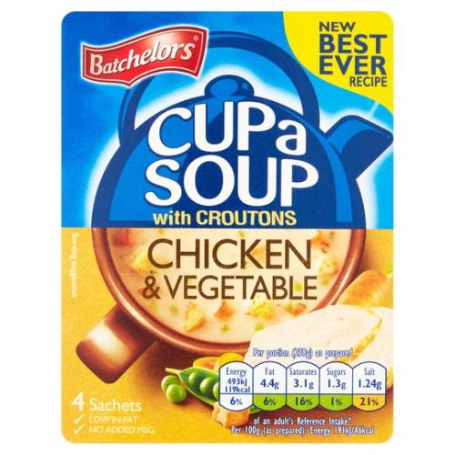 Batchelors Cup A Soup w. Croutons Chicken & Veg 110g Coopers Candy