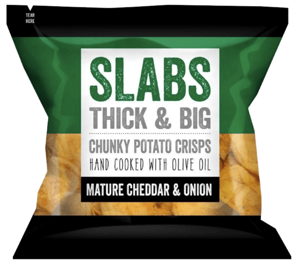 Slabs Mature Cheddar & Onion Chunky Crisps 80g