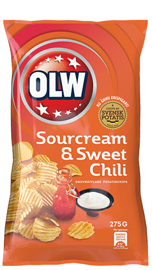 OLW Sourcream & Sweet Chili Chips 275g