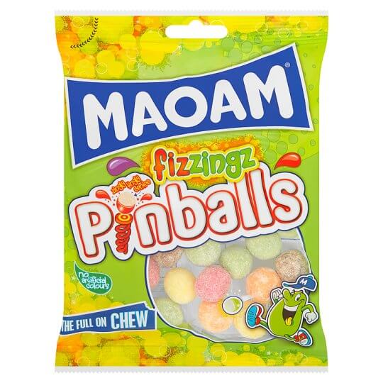 Köp Haribo Maoam Pinballs Fizzingz Bag 160g hos Coopers Candy