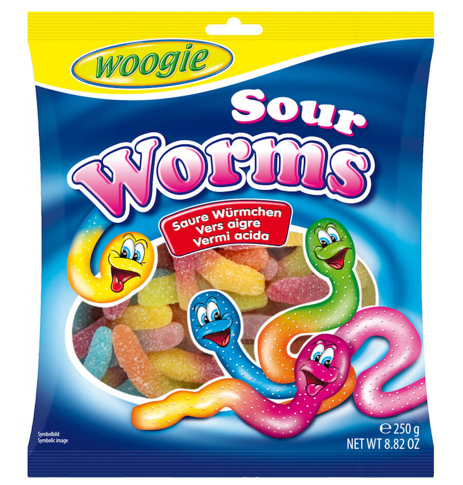 Woogie Sour Worms 250g