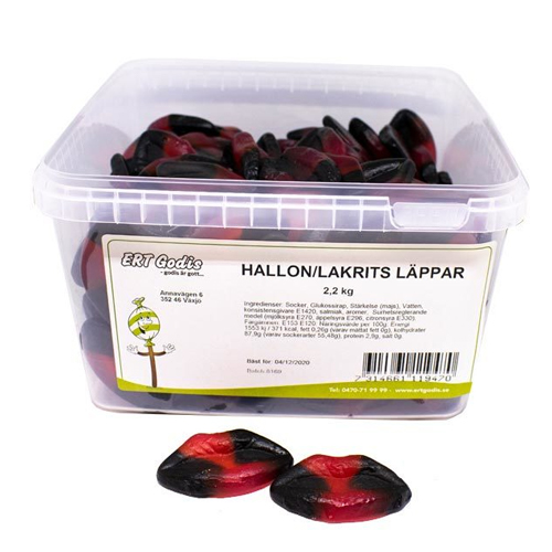 Läppar Hallon/Lakrits 2.2kg