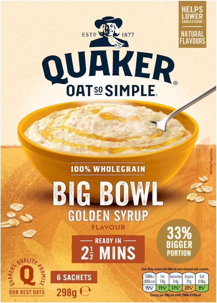 Quaker Oat So Simple Golden Syrup Porridge 288g