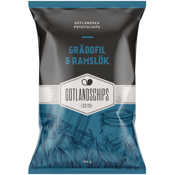 Läs mer om Gotlandschips Gräddfil & Ramslök 180g