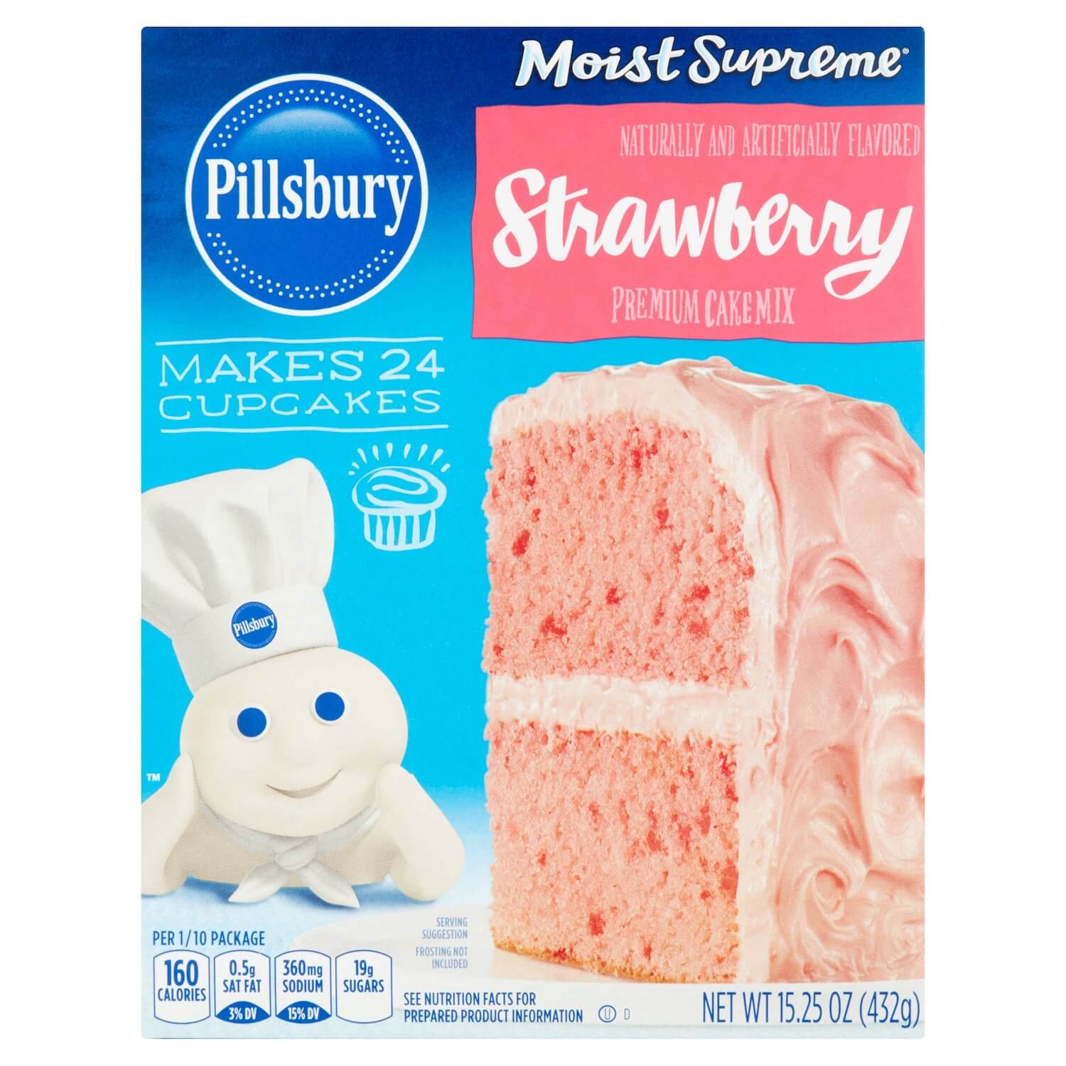 Pillsbury Moist Supreme Premium Cake Mix Strawberry 432g