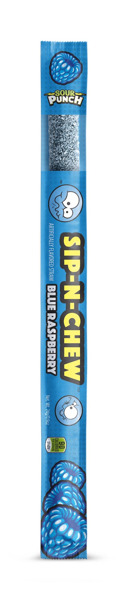 Sour Punch Sip-N-Chew Edible Straws Blue Raspberry 26g