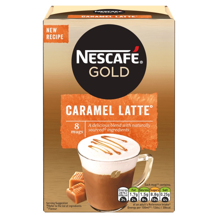 Nescafe Gold Caramel Latte Instant Coffee 136g