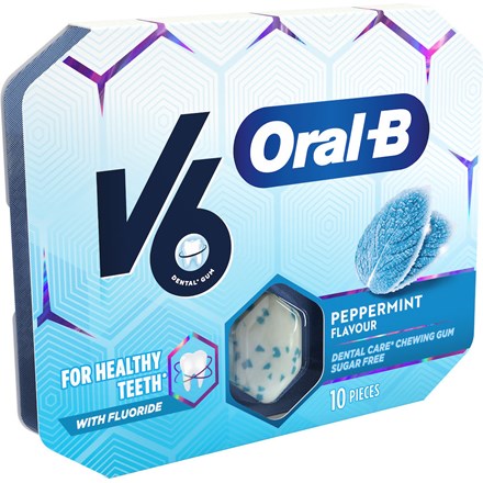 Köp V6 Oral-B Tuggummi Peppermint 17g Hos Coopers Candy