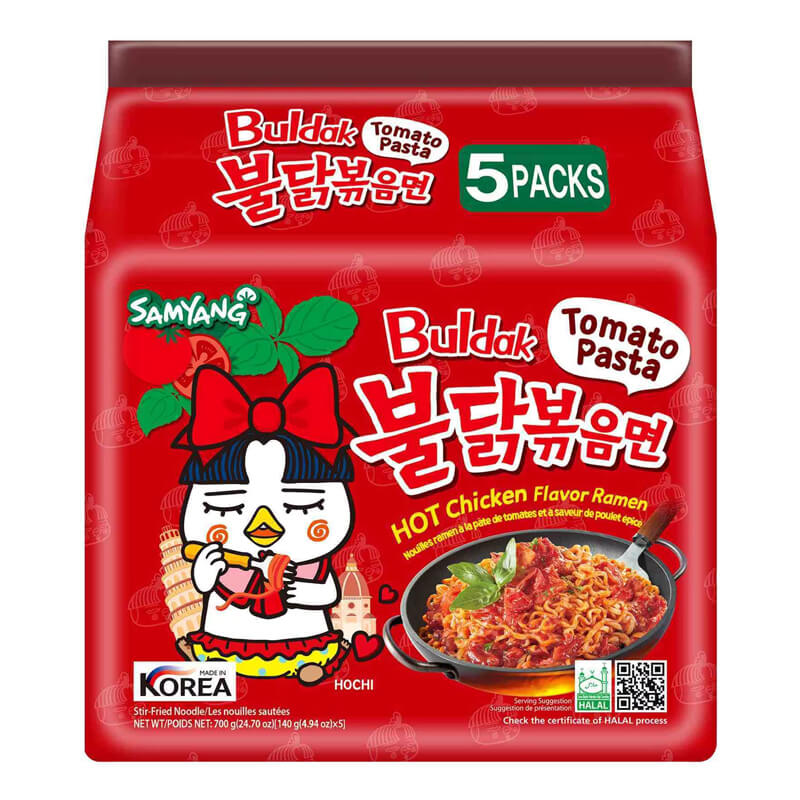 Samyang Buldak Hot Chicken Ramen Tomato Pasta Flavor 140g x 5st