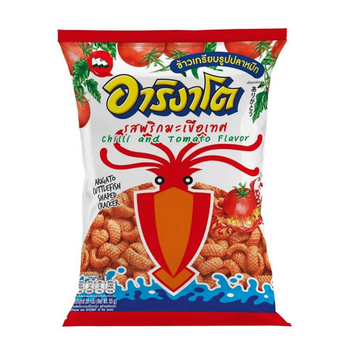 Arigato Bläckfisk Snacks - Chilli Tomat 55g