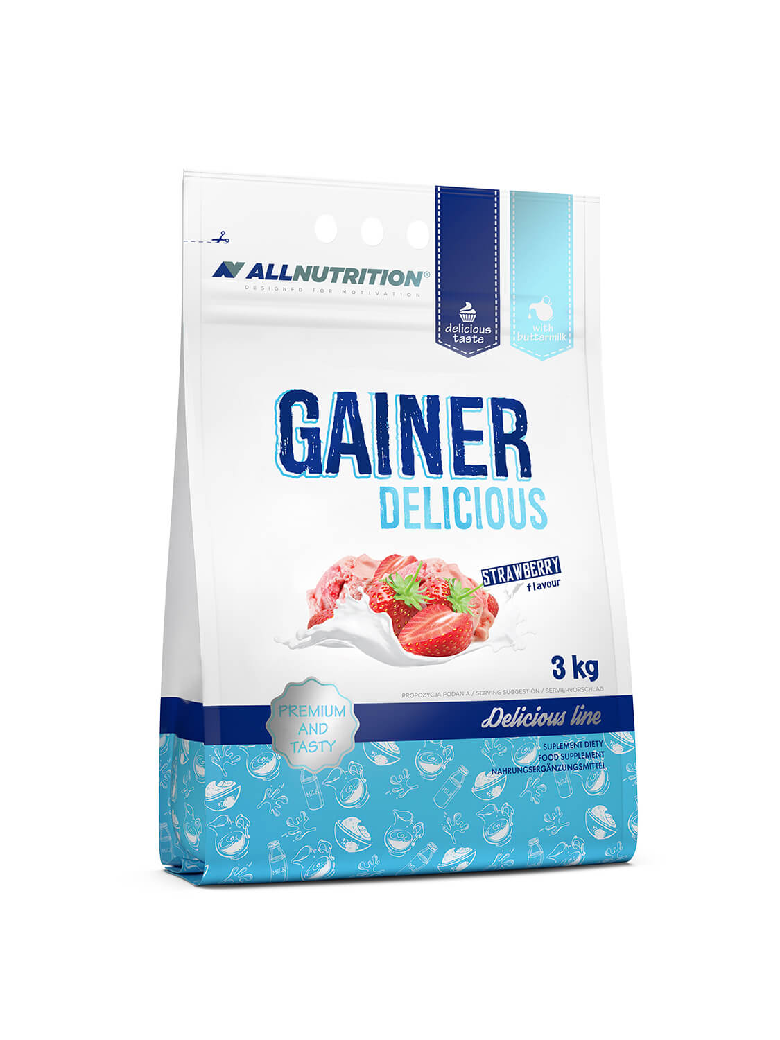 Allnutrition Gainer Delicious - Strawberry Ice Cream 3kg