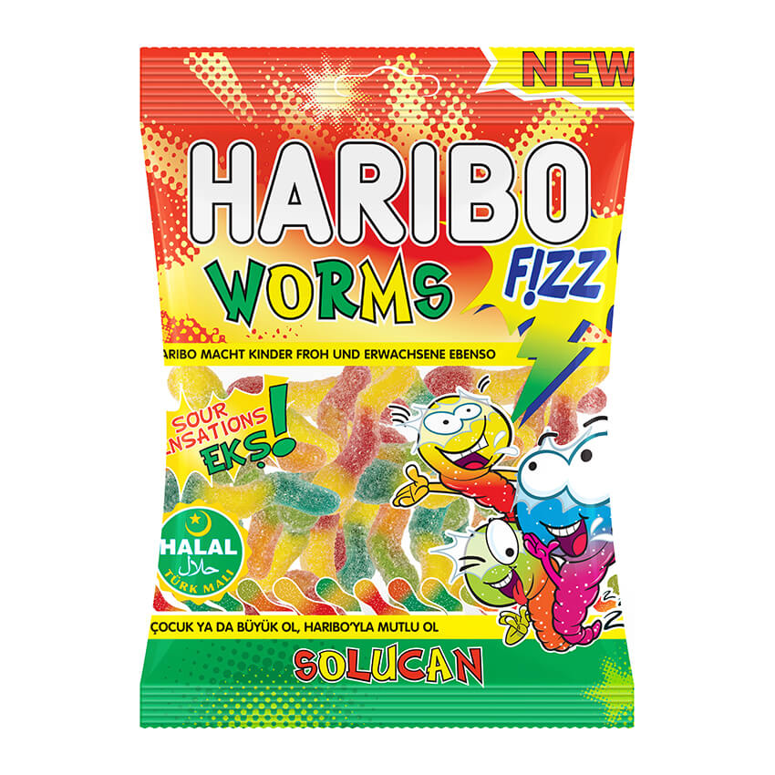 Haribo Worms Fizz 70g
