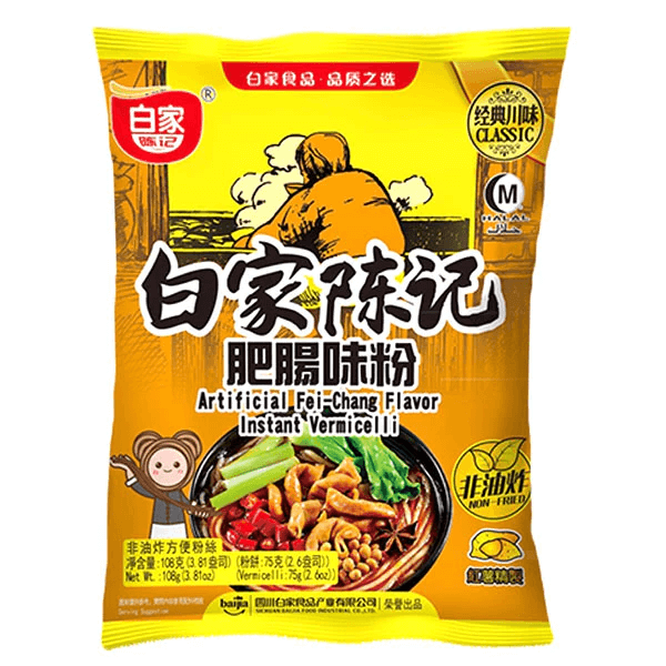 BaiJia Rice Noodles Fei-Chang Spicy 108g