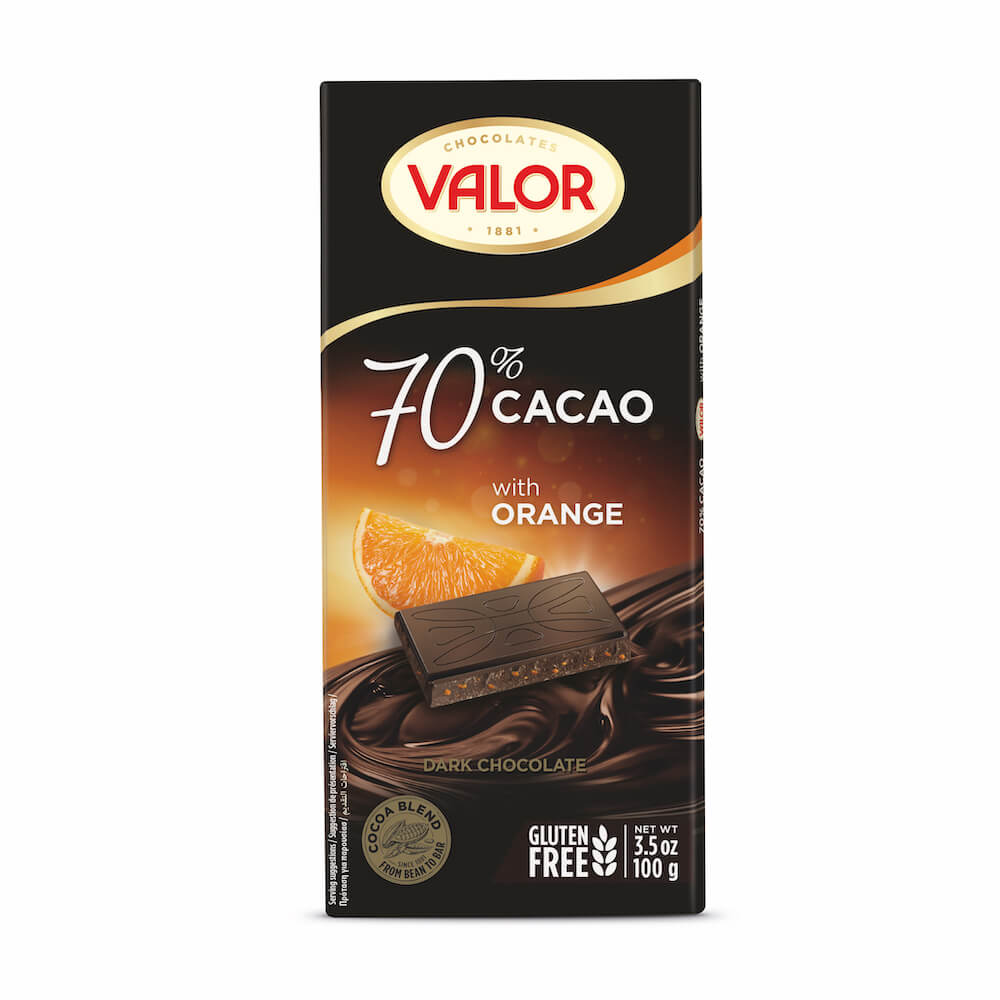 Valor 70% Mörk choklad med apelsin 100g