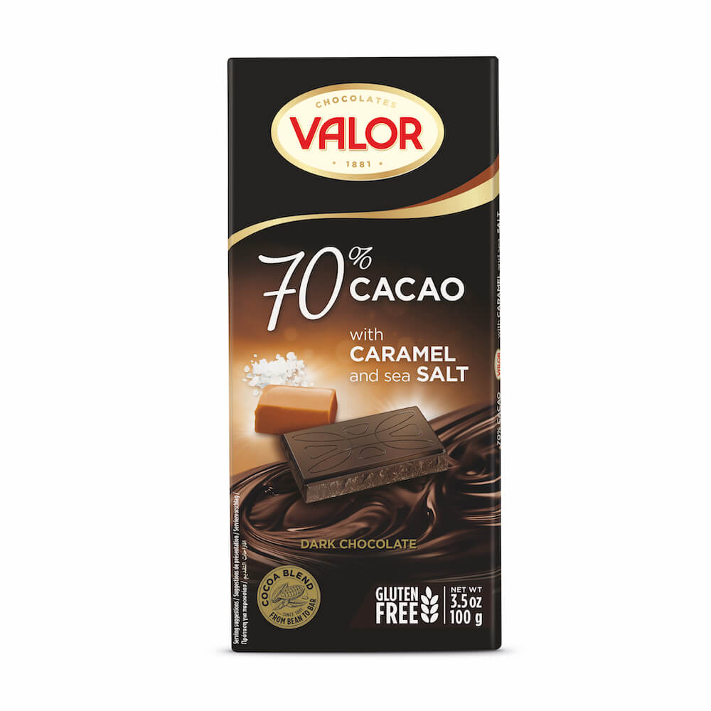 Valor 70% Mörk choklad toffee & havssalt 100g