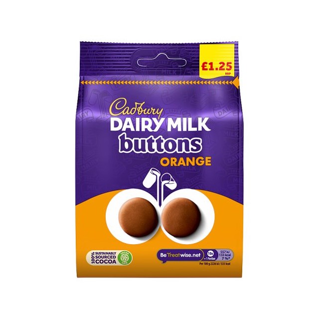 Cadburys Dairy Milk Buttons Orange 95g - DÖD